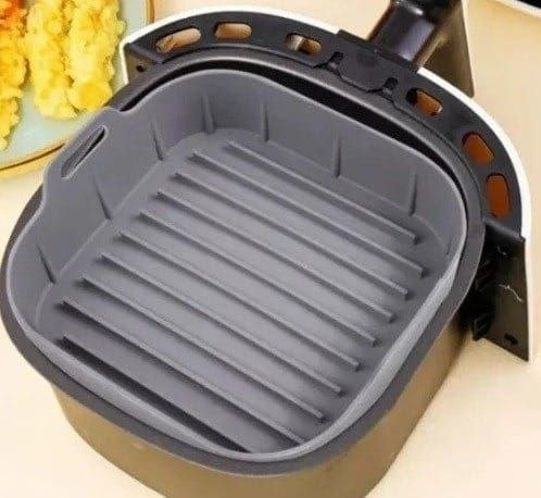 LYOR - Forma Quadrada de Silicone para Air Fryer Cinza 20Cm x 7Cm