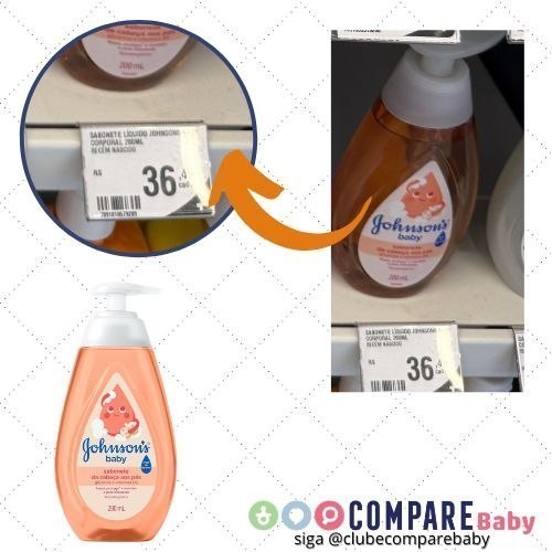 😍 Johnson's Baby Sabonete Líquido Glicerina Da Cabeça Aos Pés, 200ml