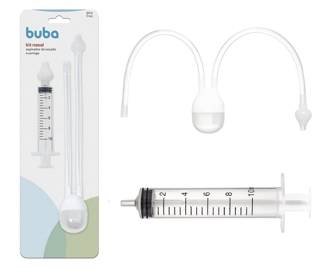 Kit Aspirador Nasal De Sucção e Seringa Buba