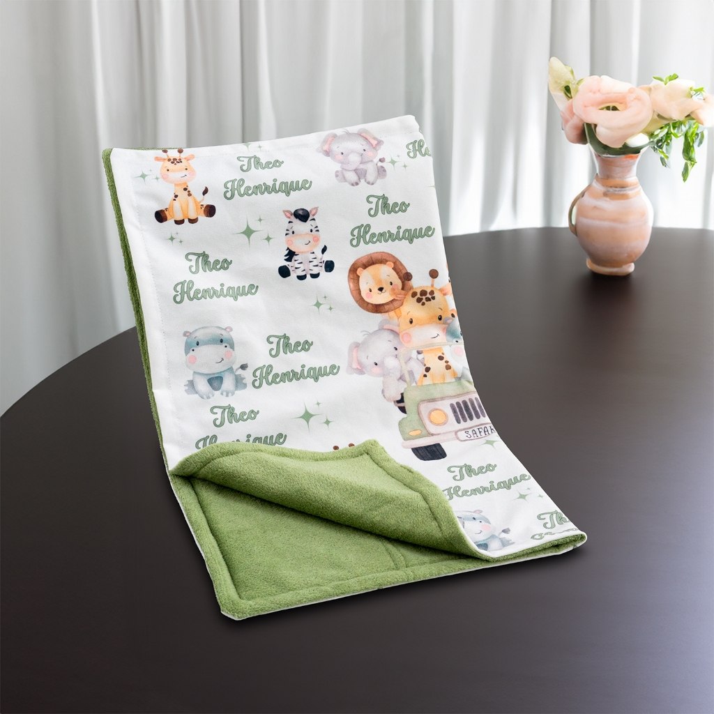 🛍️ mantinha de bebe personalizada com nome e personagem/ Envio Já super barata
