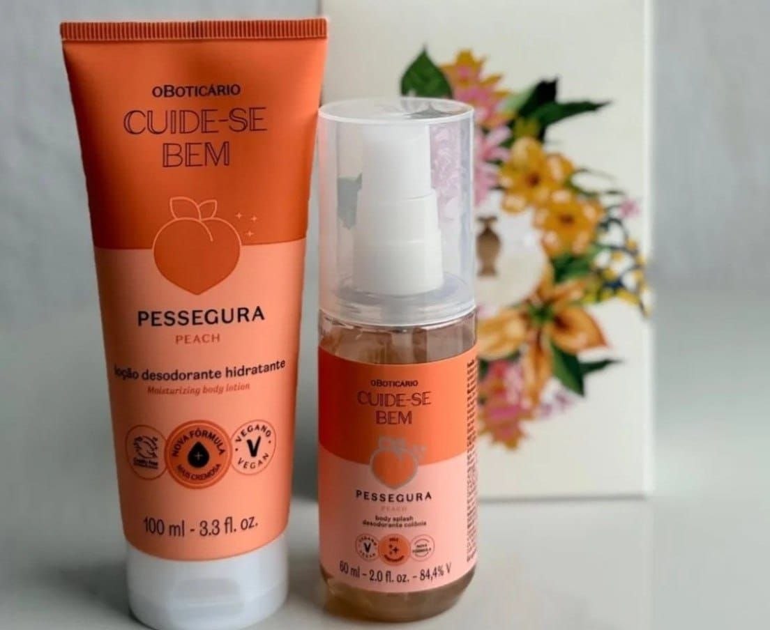 Kit Cuide-se Bem Pessegura O Boticário (Body Splash 60ml + Loção Hidratante 100ml)