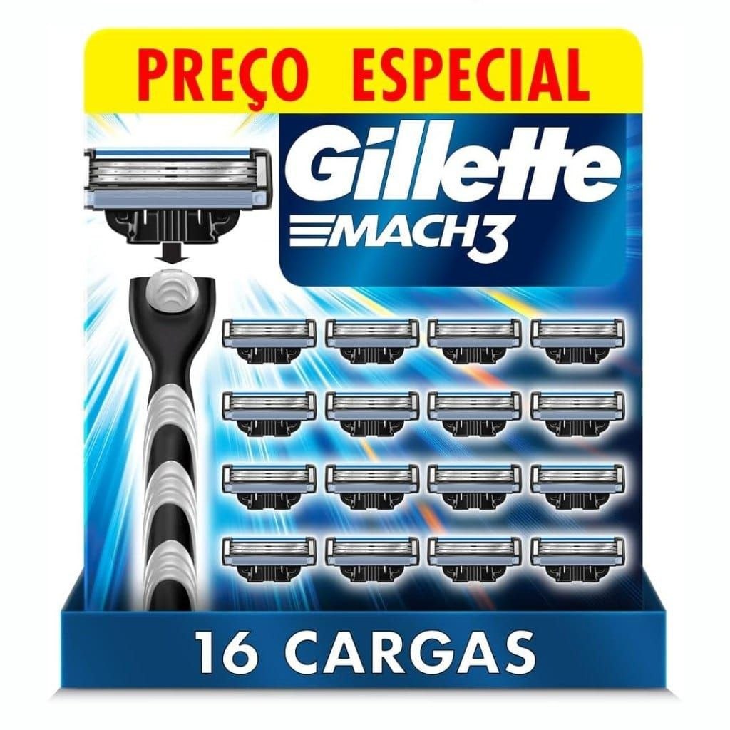 Gillette Mach3 - Refil Para Barbear, 16 Unidades