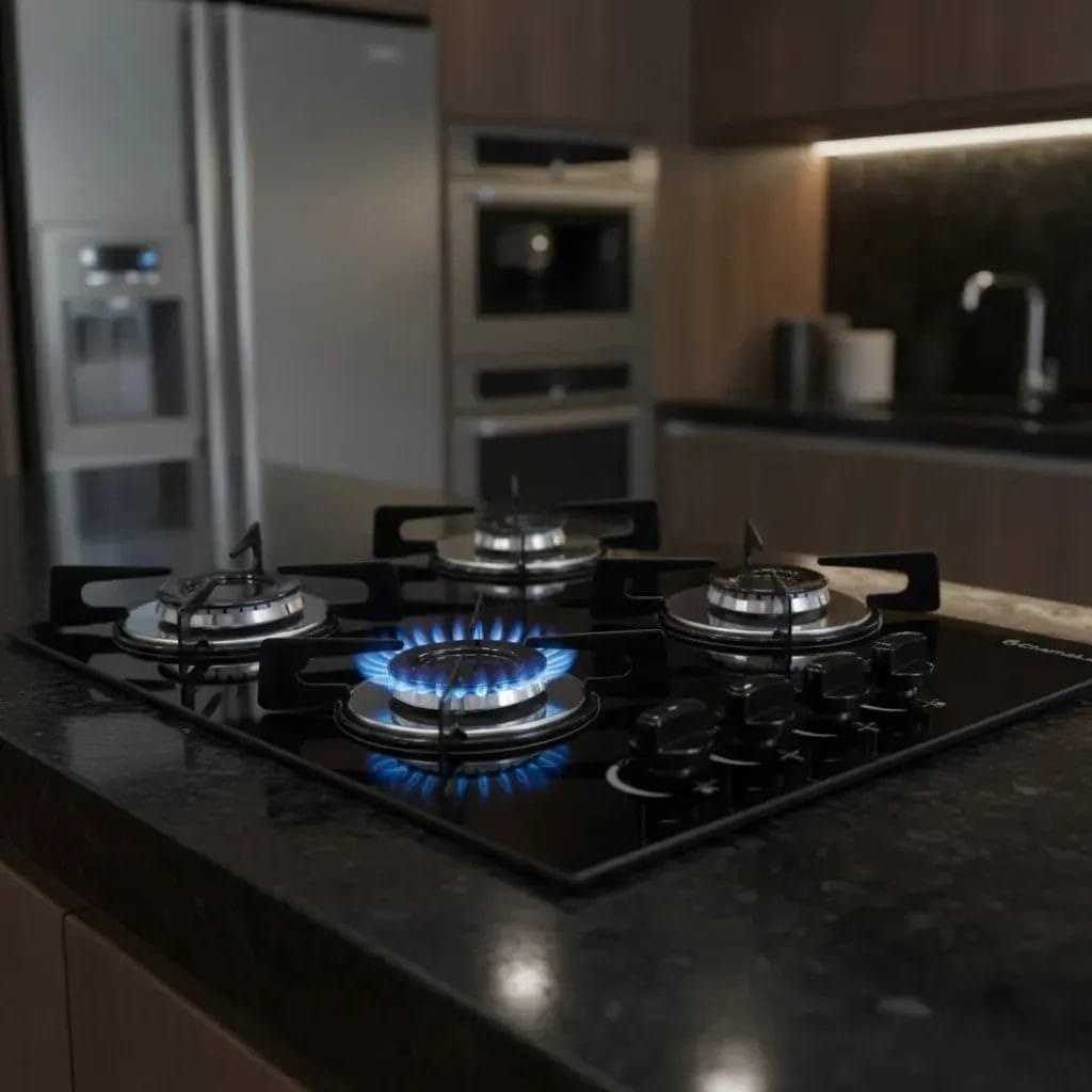 Fogão Cooktop Gás 4 Bocas Ultra Chama 127v/220v Preto