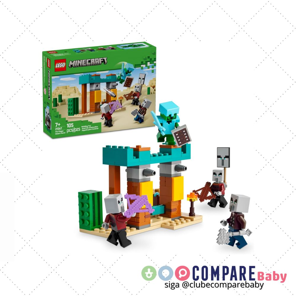 😍 LEGO Minecraft A Patrulha de Illagers no Deserto 21267