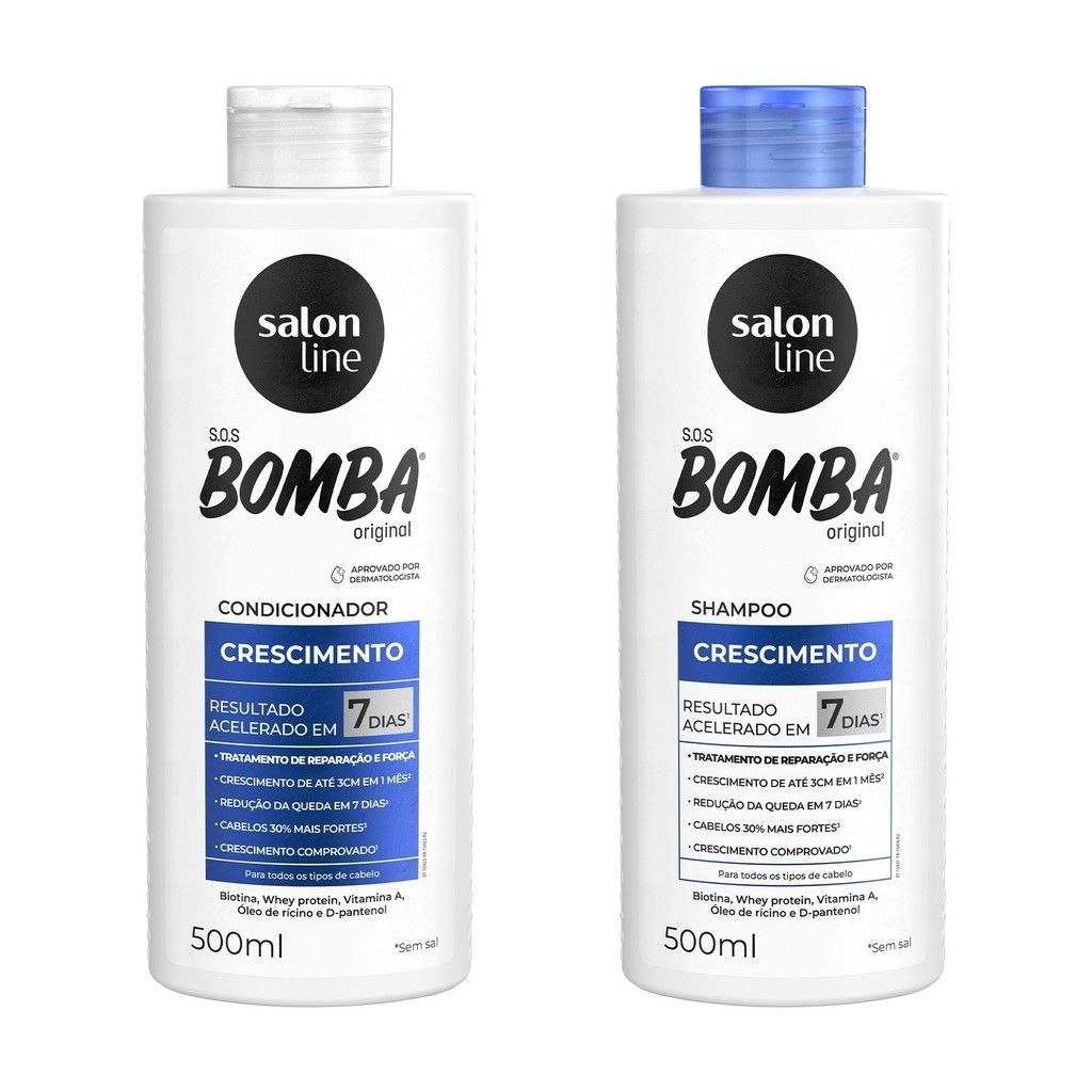 - Kit Shampoo e Condicionador SOS Bomba Original 500ml Salon Line