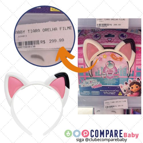 😍 SUNNY, Gabby's Dollhouse, Tiara Orelhas Musicais Mágicas