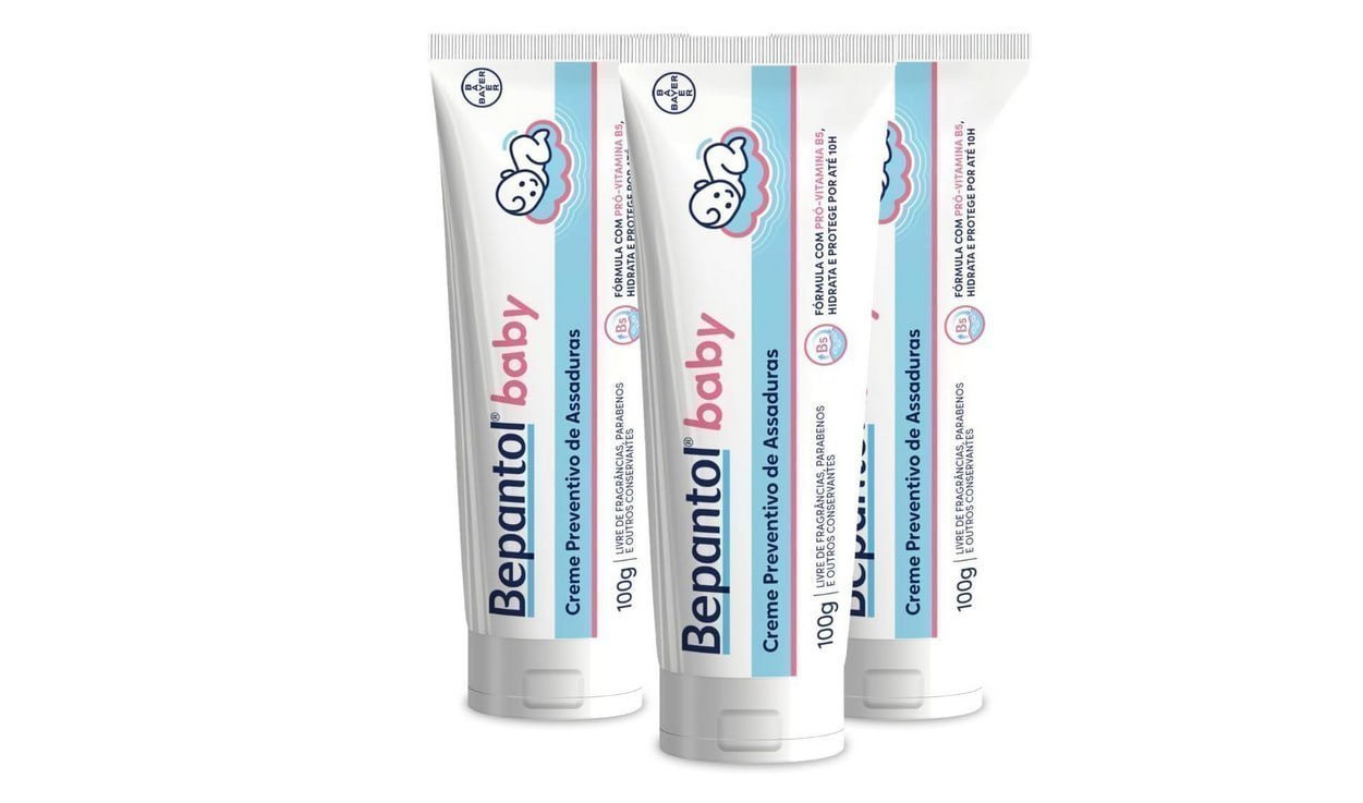 🫧 Kit 3 Cremes Pomadas de Assaduras Vit B5 com 100g cada, Total 300g - Bepantol Baby