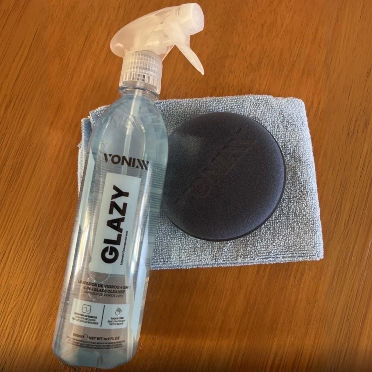 Vonixx Glazy Limpa Vidros 4 em 1 500ml Reduz Atrito com Pano Aplicador