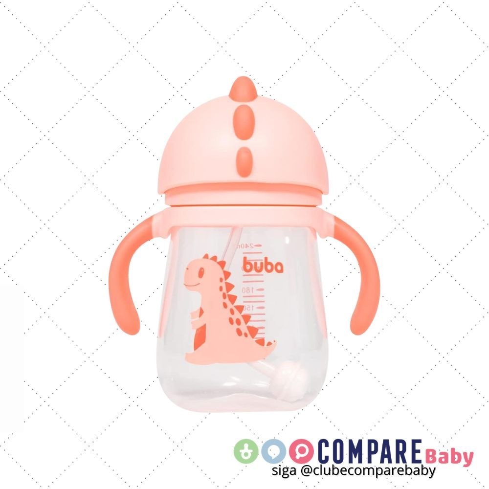 😍 Buba Copo Dino Com Alça Rosa Rosa