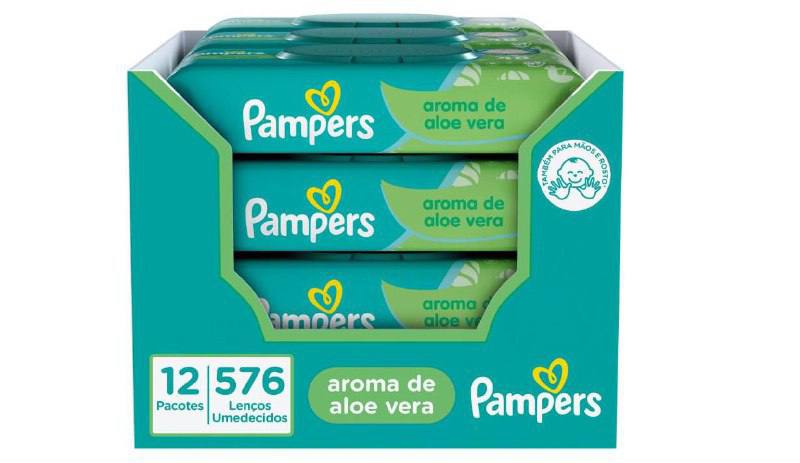 🫧 Pampers Lenços Umedecidos Aroma de Aloe Vera, 576 Unidades