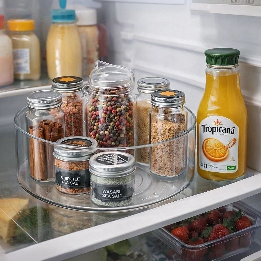 Organizador Geladeira Maquiagem Giratório Armário Multiuso Incolor