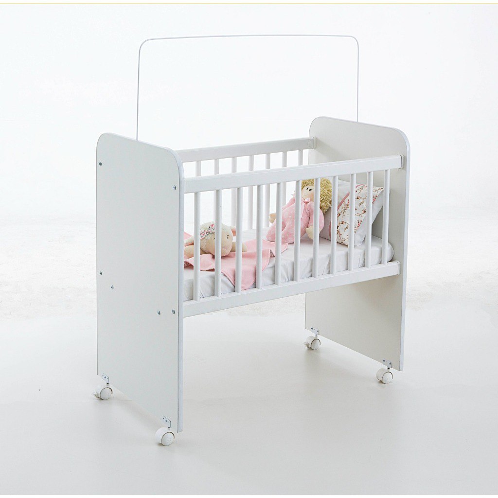 🛍️ Mini Berço Com Colchão Rodinhas e Suporte de Mosquiteiro