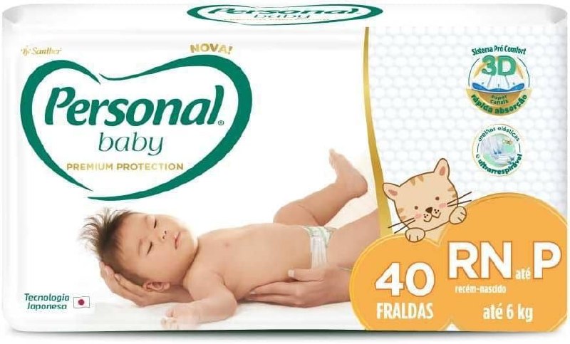 Fralda Personal Baby Premium Protection P, 40 Unidades
