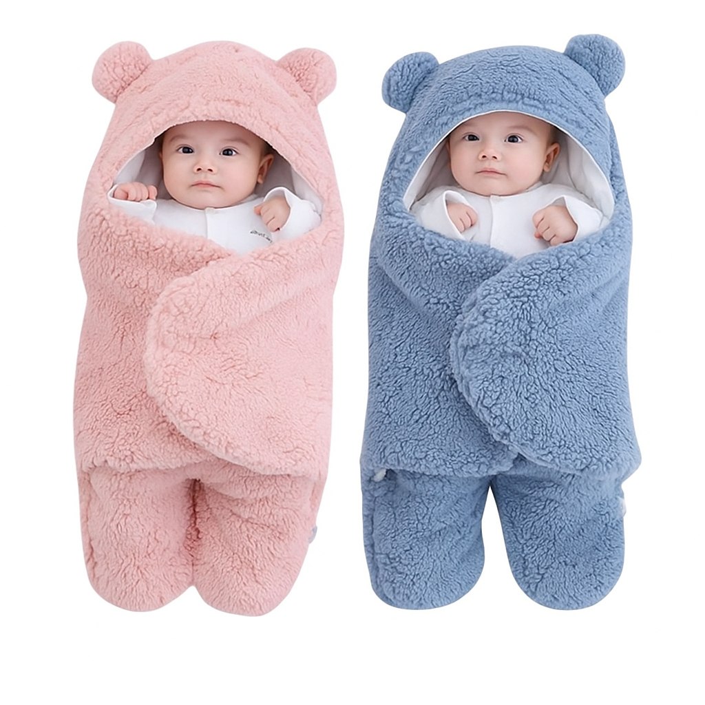🛍️ Saco De Dormir Para Bebê Ursinho Menino Menina Saída de maternidade Dupla Face Soft Ch