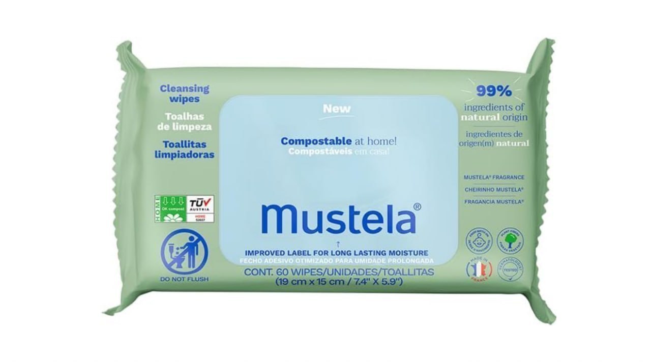 🫧 Mustela Toalhas Compostáveis Com Perfume 60 Unidades - Lenços Umedecidos Perfumados E S