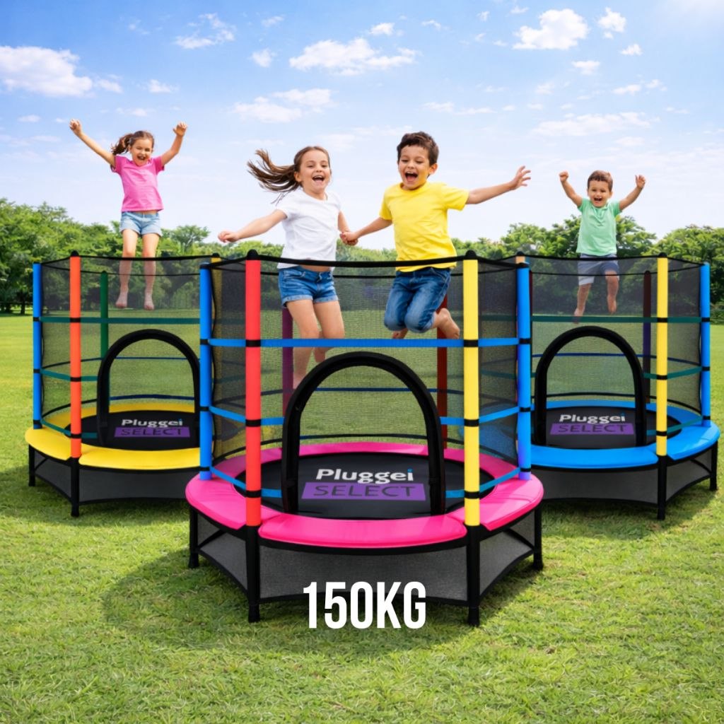 - Pula Pula até 150kg Cama Elástica Trampolim Infantil 1.62m Com Rede e Proteção para Pet