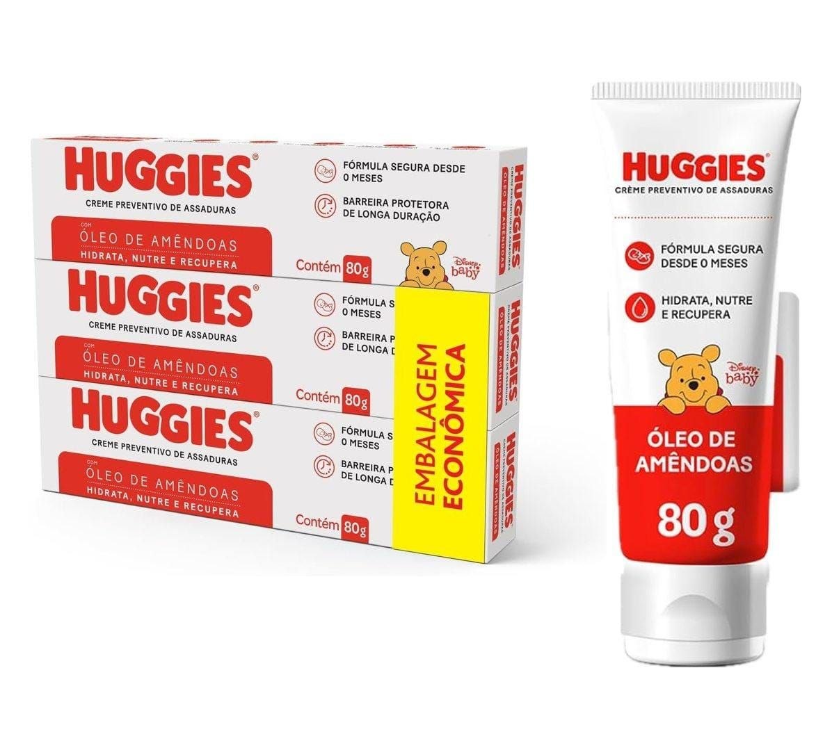 Kit Creme de Assadura Huggies Supreme Care 3 unidades 80g cada
