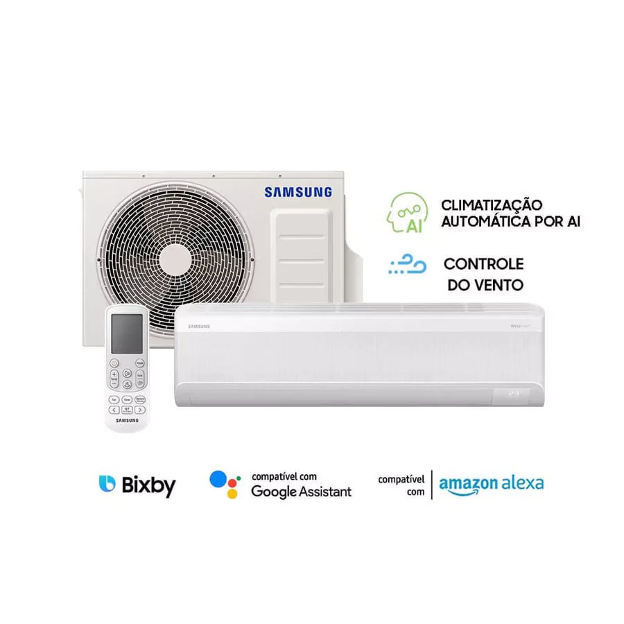 ❄️ Ar-condicionado Split Samsung Inverter WindFree AI 18.000 BTUs Frio AR60F18D1AWNAZ Bran