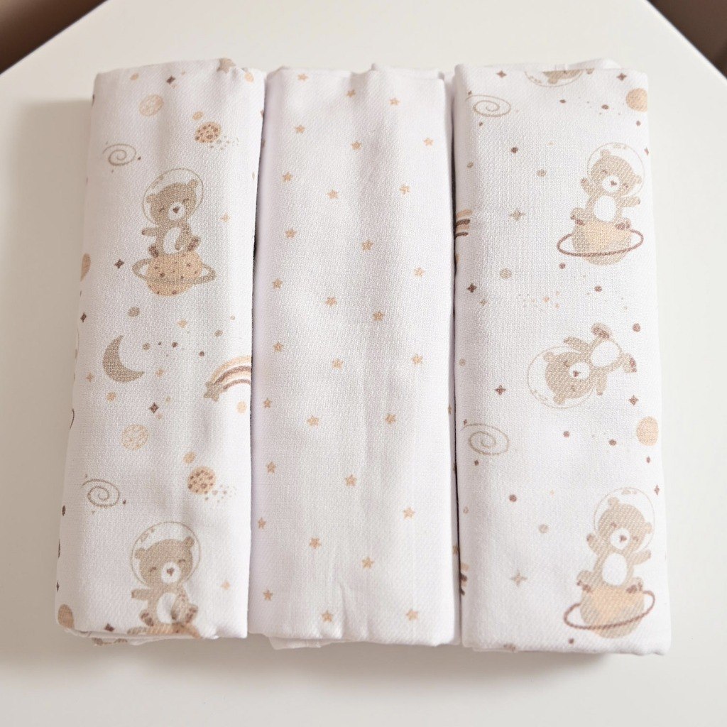 🛍️ Cueiro para Bebê 03 Unidades 50 cm x 80 cm Bublim