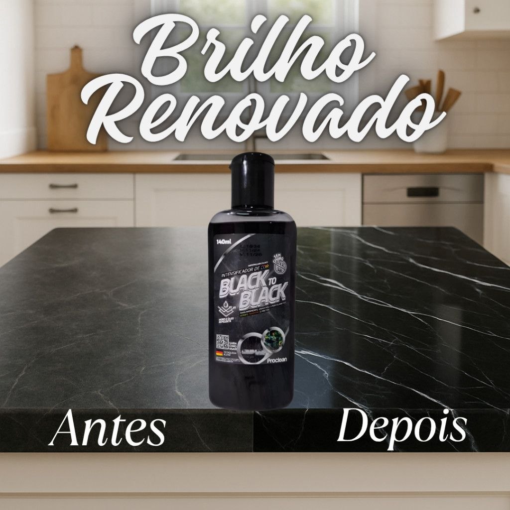 - Limpa Granito Mármore porcelanato Realça Cor Black To Black Brilho Revitalizador