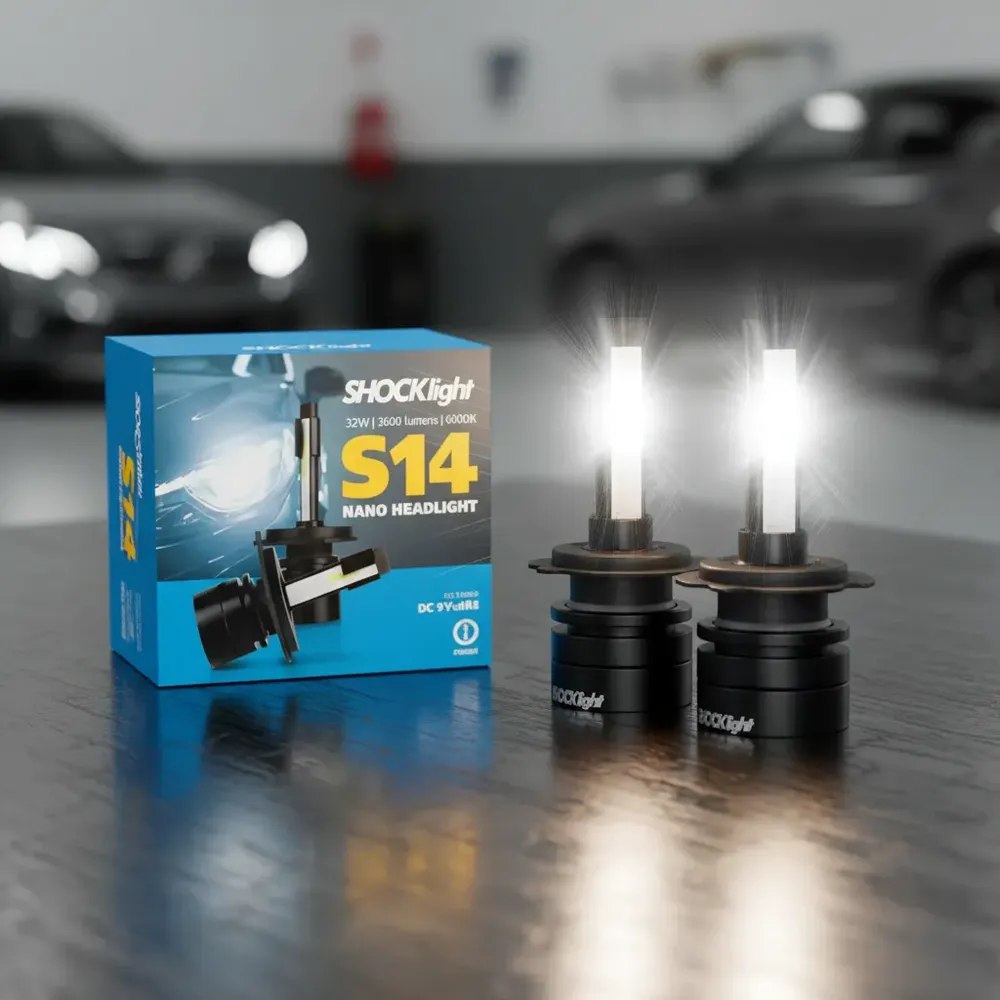 🔥 Lâmpada Super Led Farol S14 Headlight Nano Shocklight 💡⚡