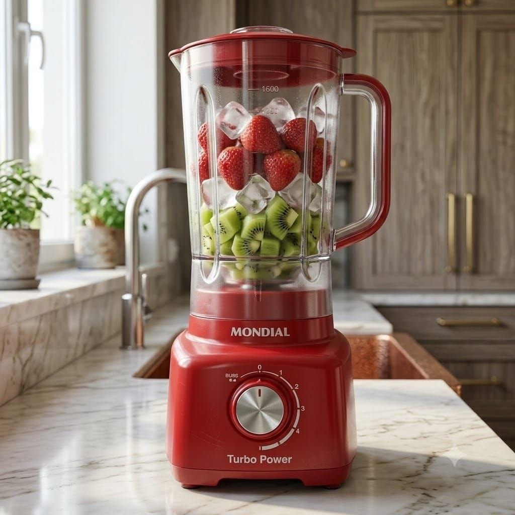 MONDIAL Liquidificador Turbo Power 550W, 110V, Vermelho, 1,6L - L-99 FR
