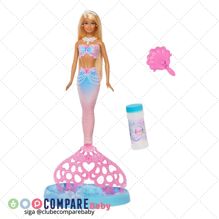 😍 Barbie, Boneca Barbie Bubble Sparkle Mermaid
