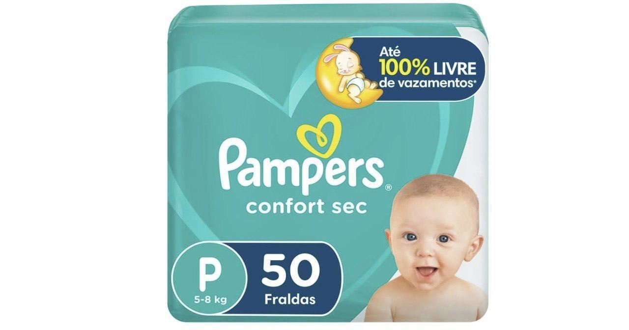 🫧 Fralda Pampers Confort Sec Tamanho P 50 Unidades