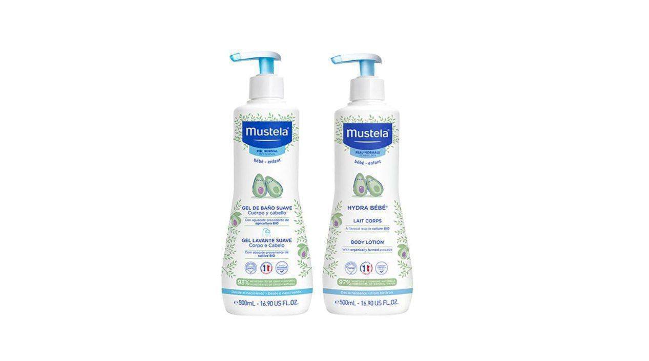 🫧  Kit Mustela Combo Banho + Hidratação - Gel Lavante Corpo e Cabelo 500ml + Hydra Bebê 5