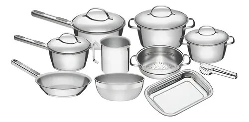 🛍️ Jogo De Panelas Tramontina Inox Allegra 10p Com Pegador