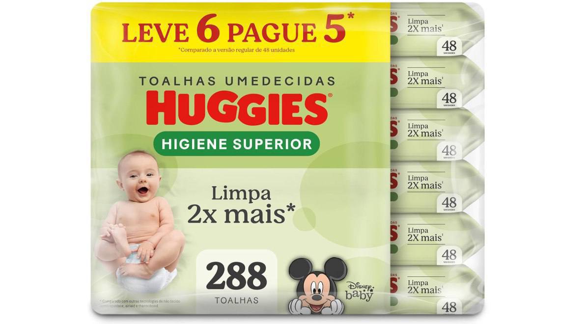 🫧  Lenços Huggies Higiene Superior Limpam 2x Mais 6 x 48 Un