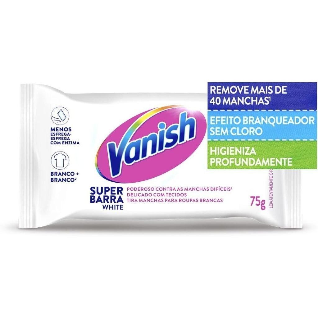 Vanish Tira Manchas Em Barra White 75G Para Roupas Brancas