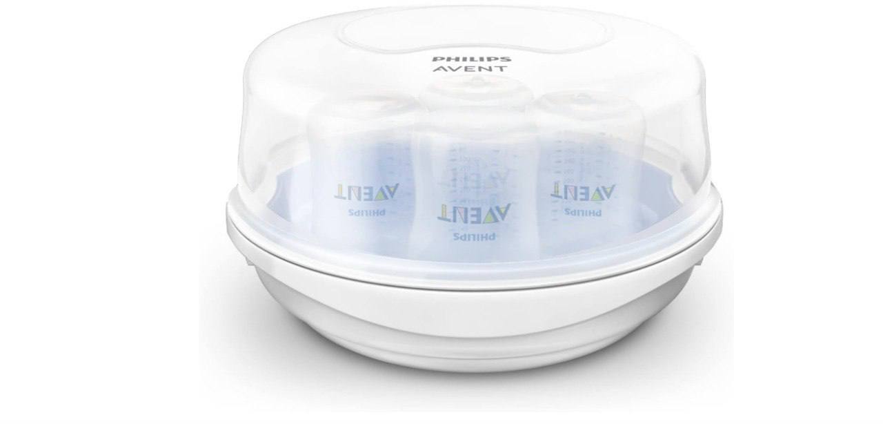 🫧 Esterilizador De Microondas para Mamadeiras Bicos e Chupetas Philips Avent Azul/Branco
