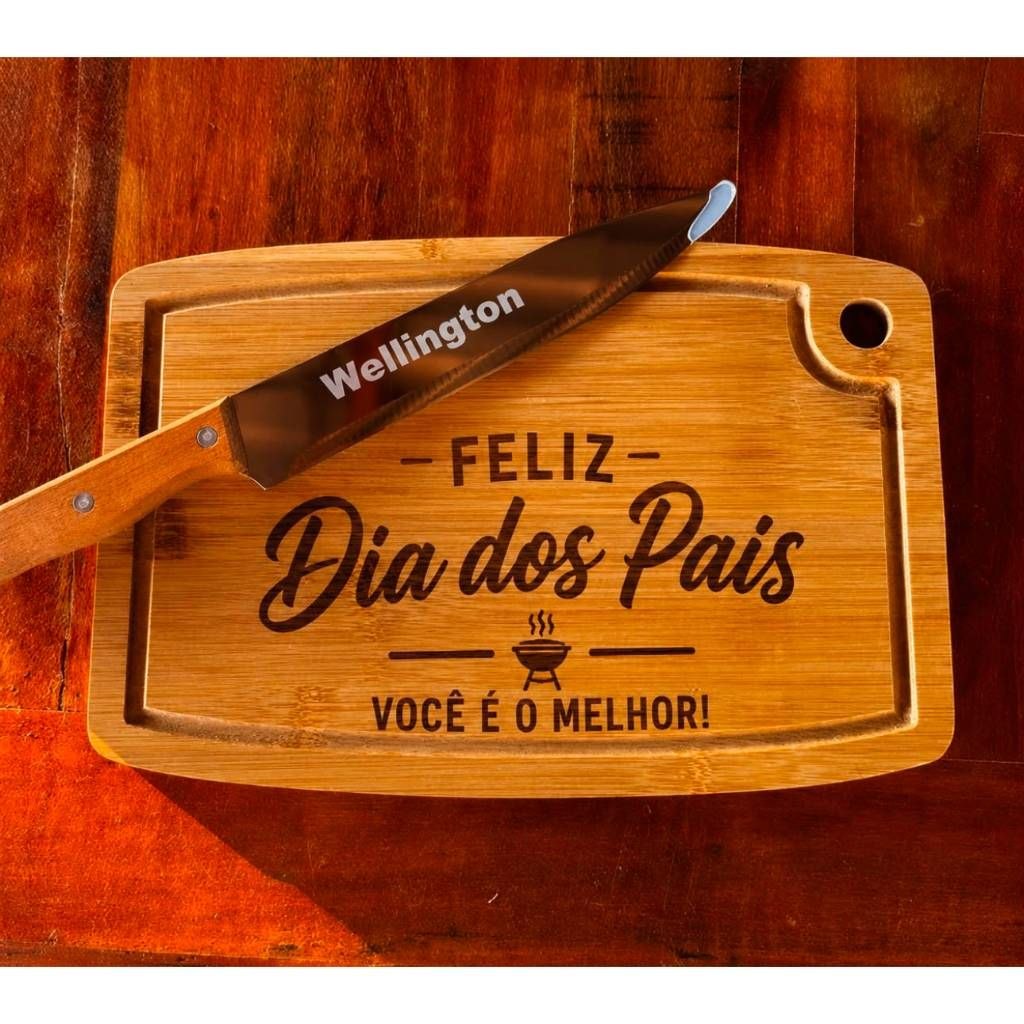 - Tábua de Churrasco Personalizada Dia dos Pais com Nome | Gravação a Laser | Presente par