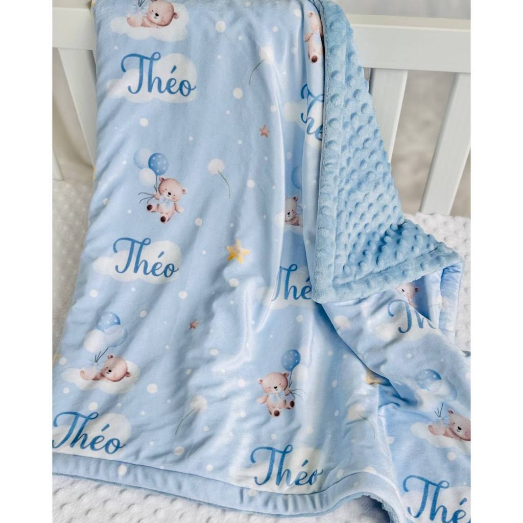 🛍️ Manta Bebê Personalizada com NOME | Pequena tamanho 70x90cm | Opcional com Touca e Cai