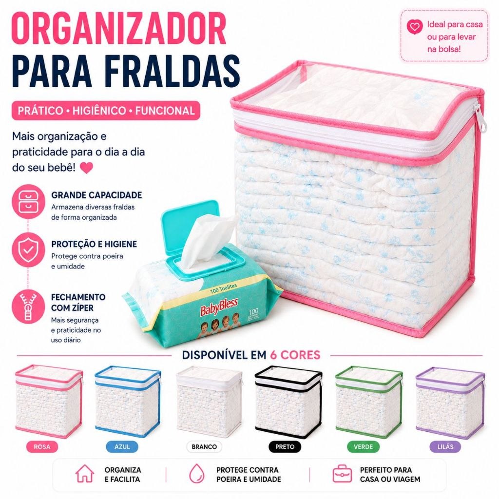🛍️ Nécessaire Organizador Bolsa Mala Saída Maternidade Porta Fralda