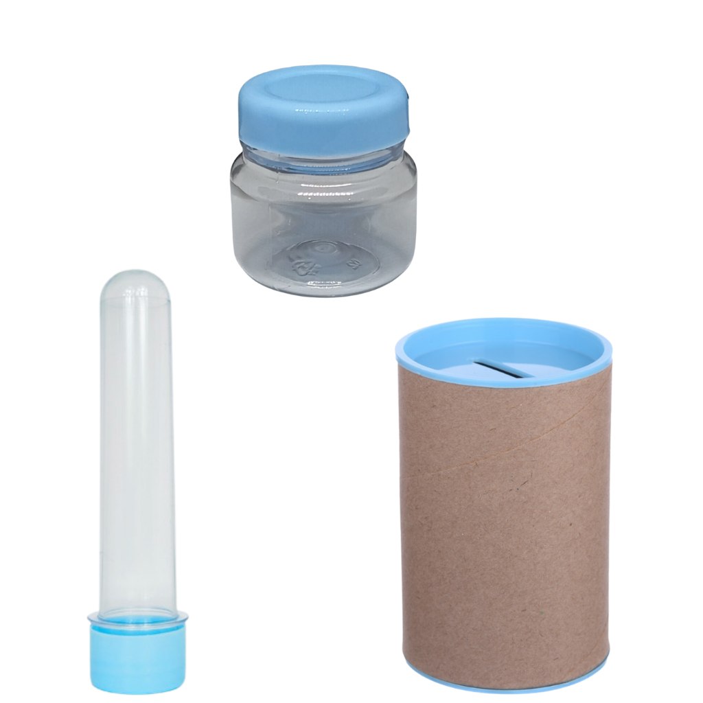 🛍️ Kit festa - 120 itens - 40 Potes papinhas com colher 40 Tubetes 13 cm 40 Cofrinhos 10x