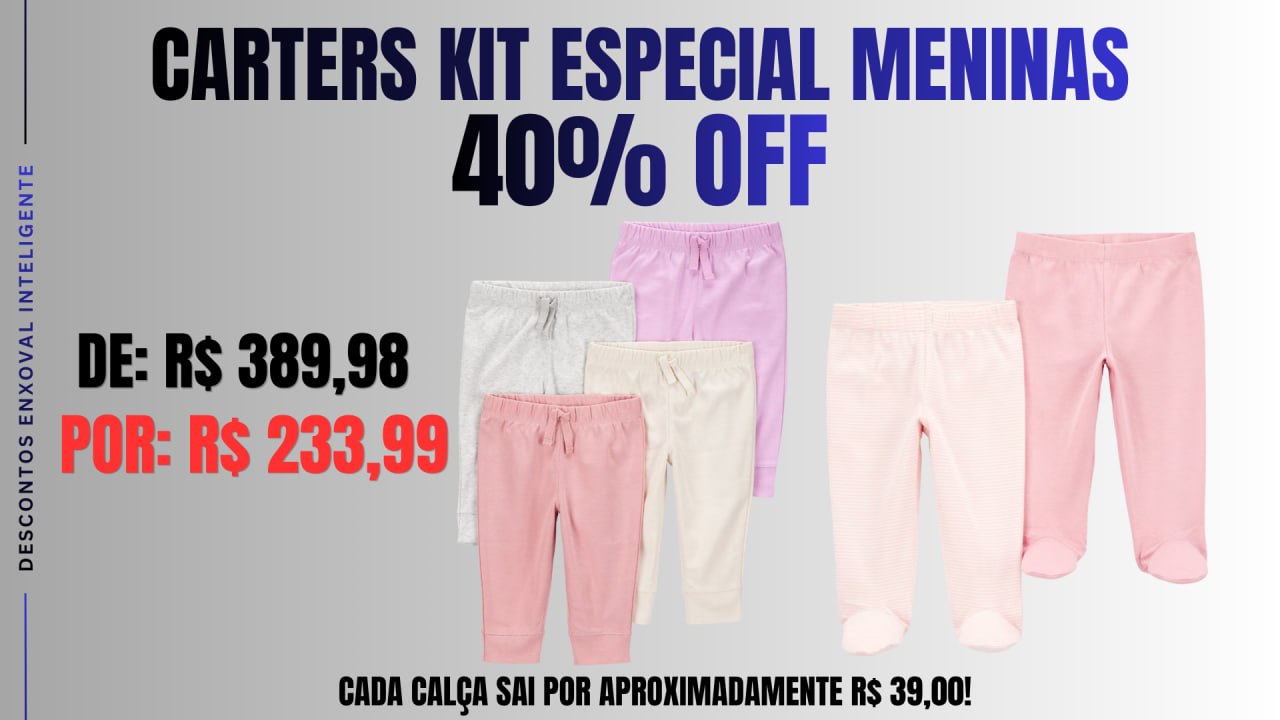 🔴 CARTER’S | KIT CALÇAS BEBÊ COM 40% OFF 👶💗