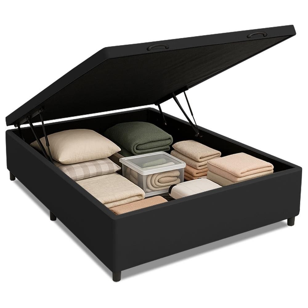- Cama Box com Baú Casal com 41cm de Altura Prince Preto