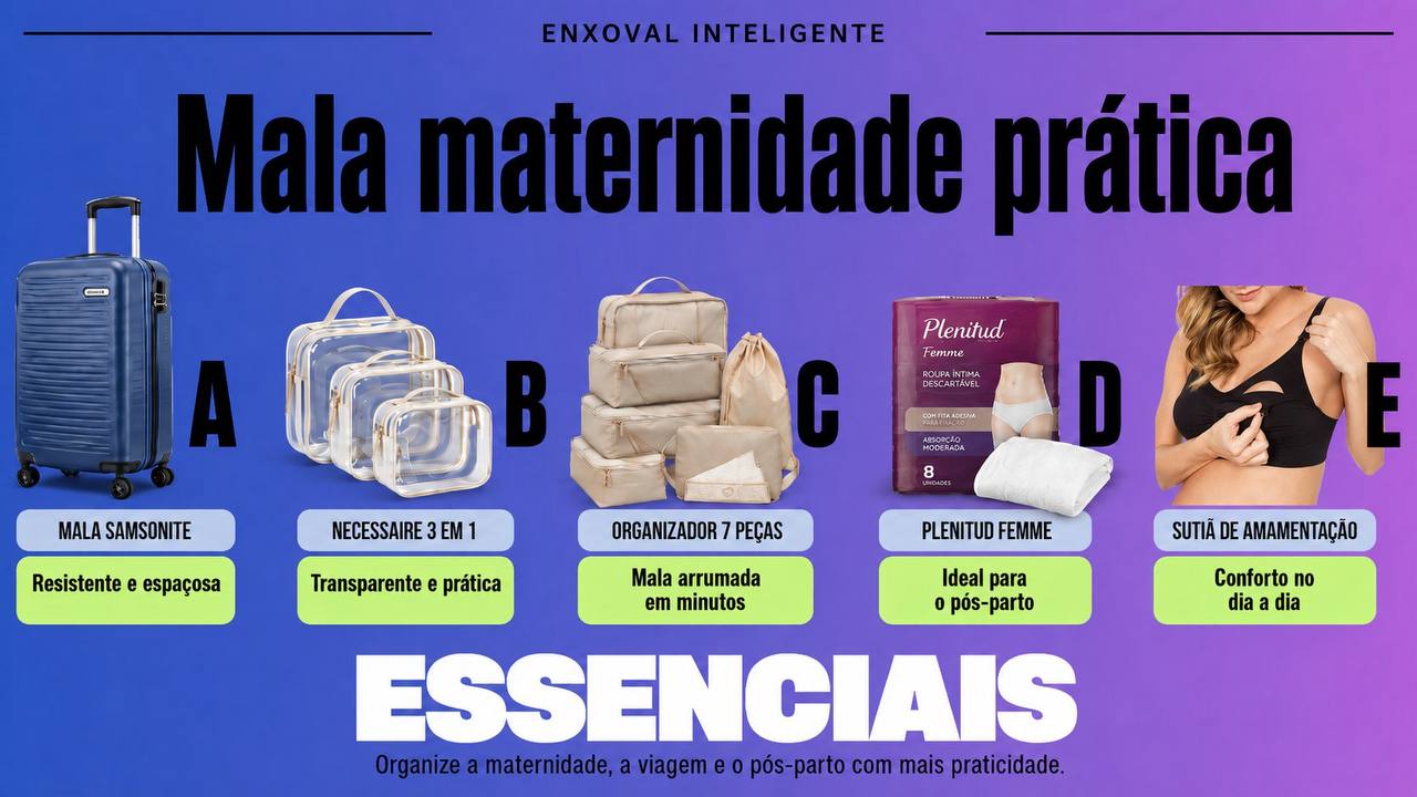 🧳 Quer deixar tudo pronto para a maternidade? Itens que ajudam muito na organização e con