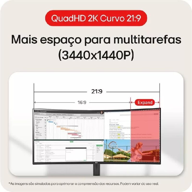 🛍️ Monitor LG UltraWide™ Curvo 34" QuadHD 2K 100Hz