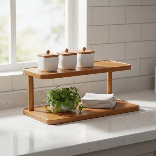 - Organizador Prateleira Mdf 30cm Cozinha Mesa De Escritório Quarto Tempero Livros Dois An