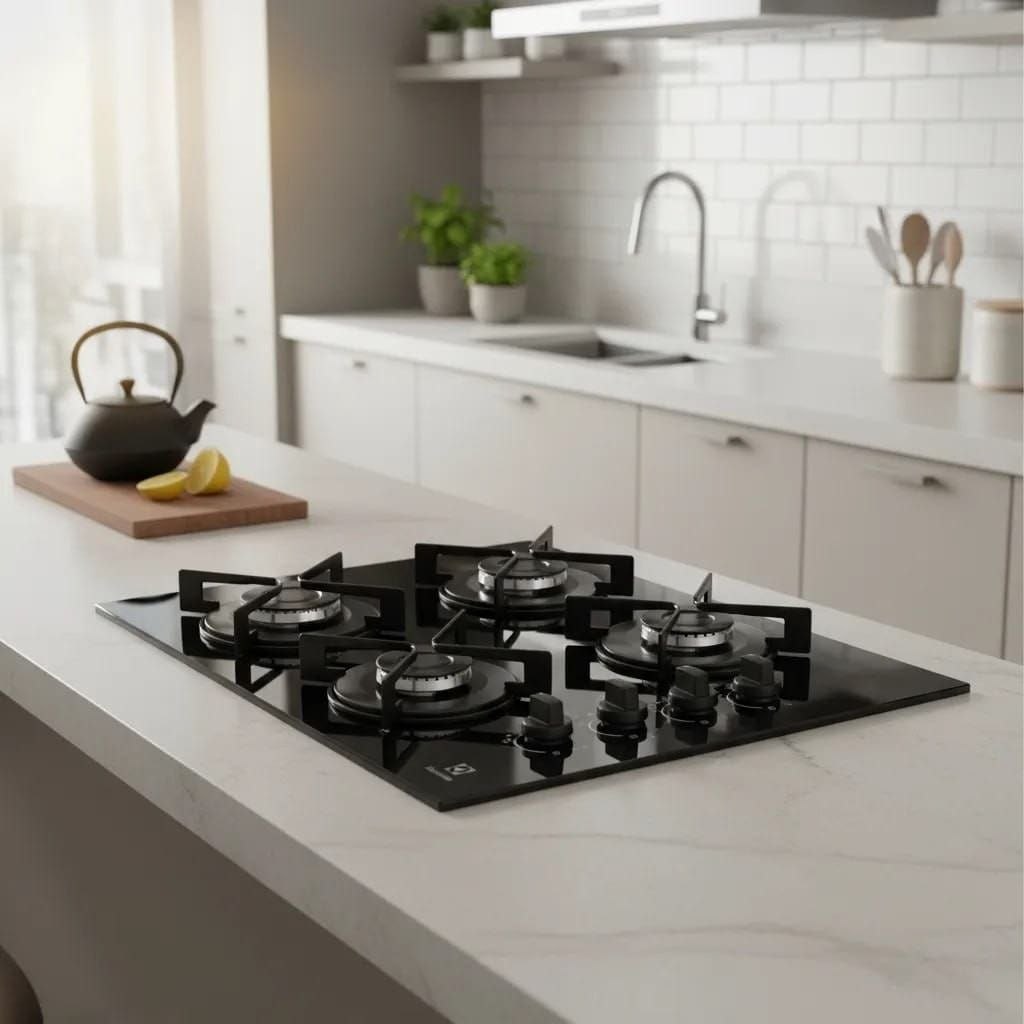Cooktop 4 Bocas a Gás GLP Preto Efficient KE4GR