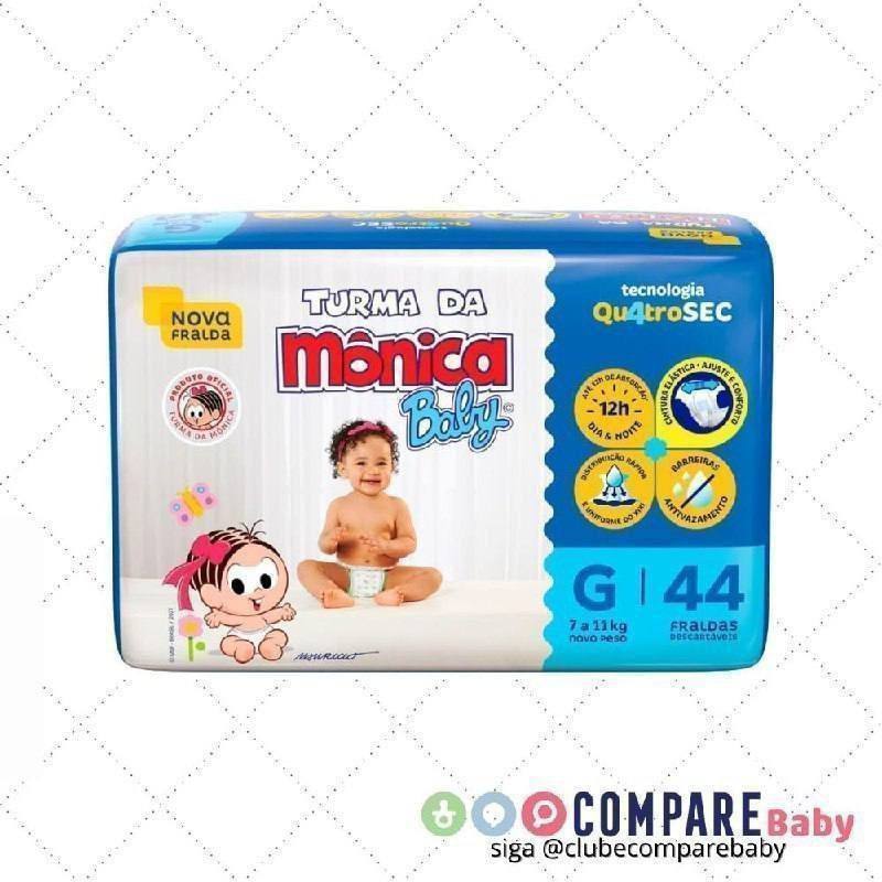 😍 Fralda Turma da Mônica Baby Mega G 44 Unidades