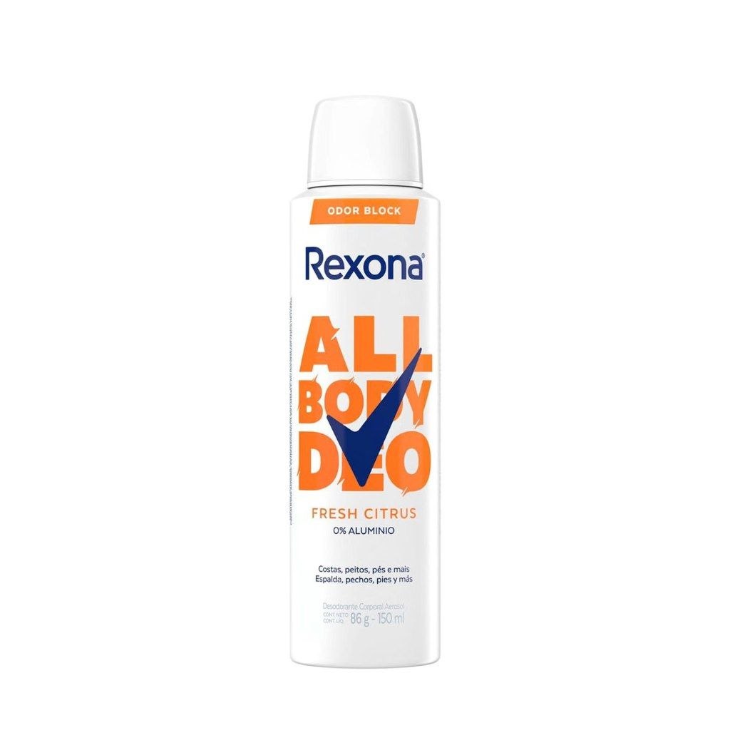Rexona All Body, Desodorante Corporal Aerossol, Para o Corpo Todo, Fresh Citrus 150ml
