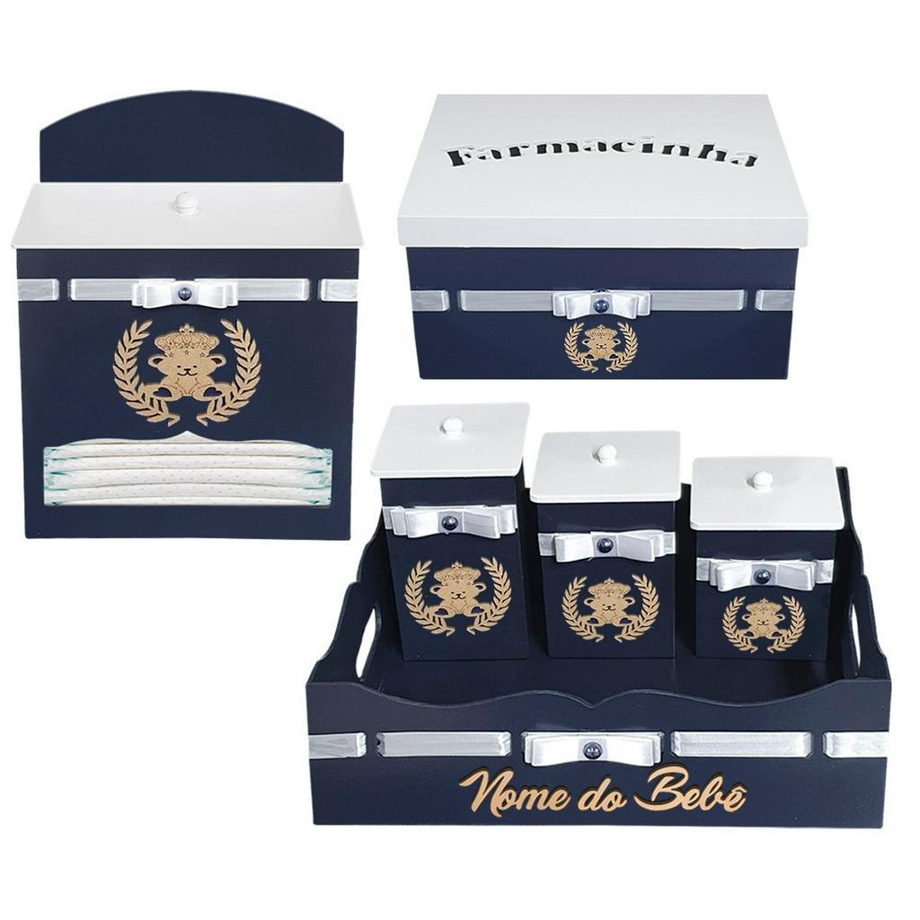 🛍️ Kit Higiene bebe menino Urso Ramos personalizado