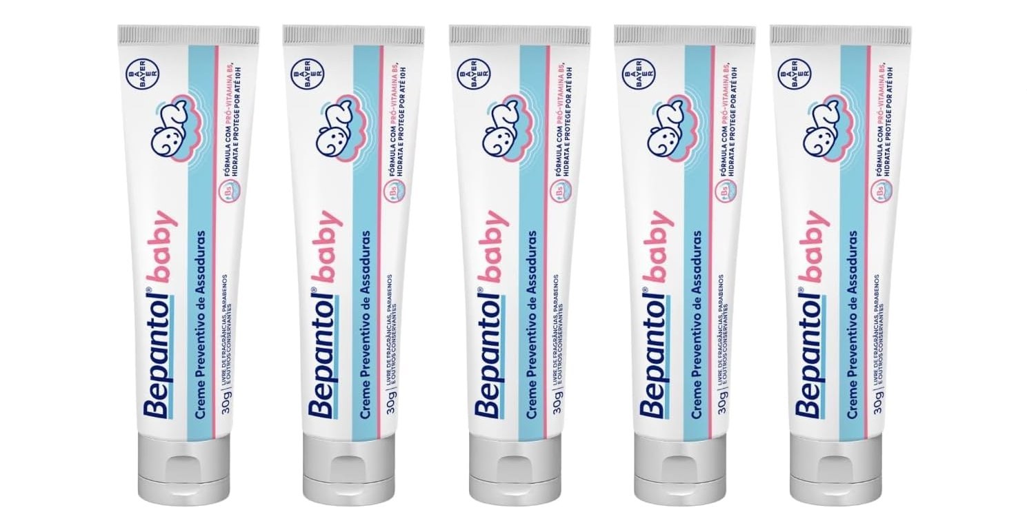 🫧  Kit com 5 Cremes Pomada de Assadura 30gr Cada - Bepantol