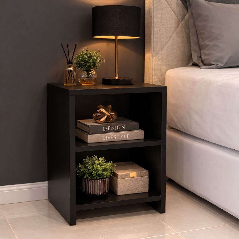 - Mesa de Cabeceira com Nicho Organizador para Quarto – Moderna e Compacta 60