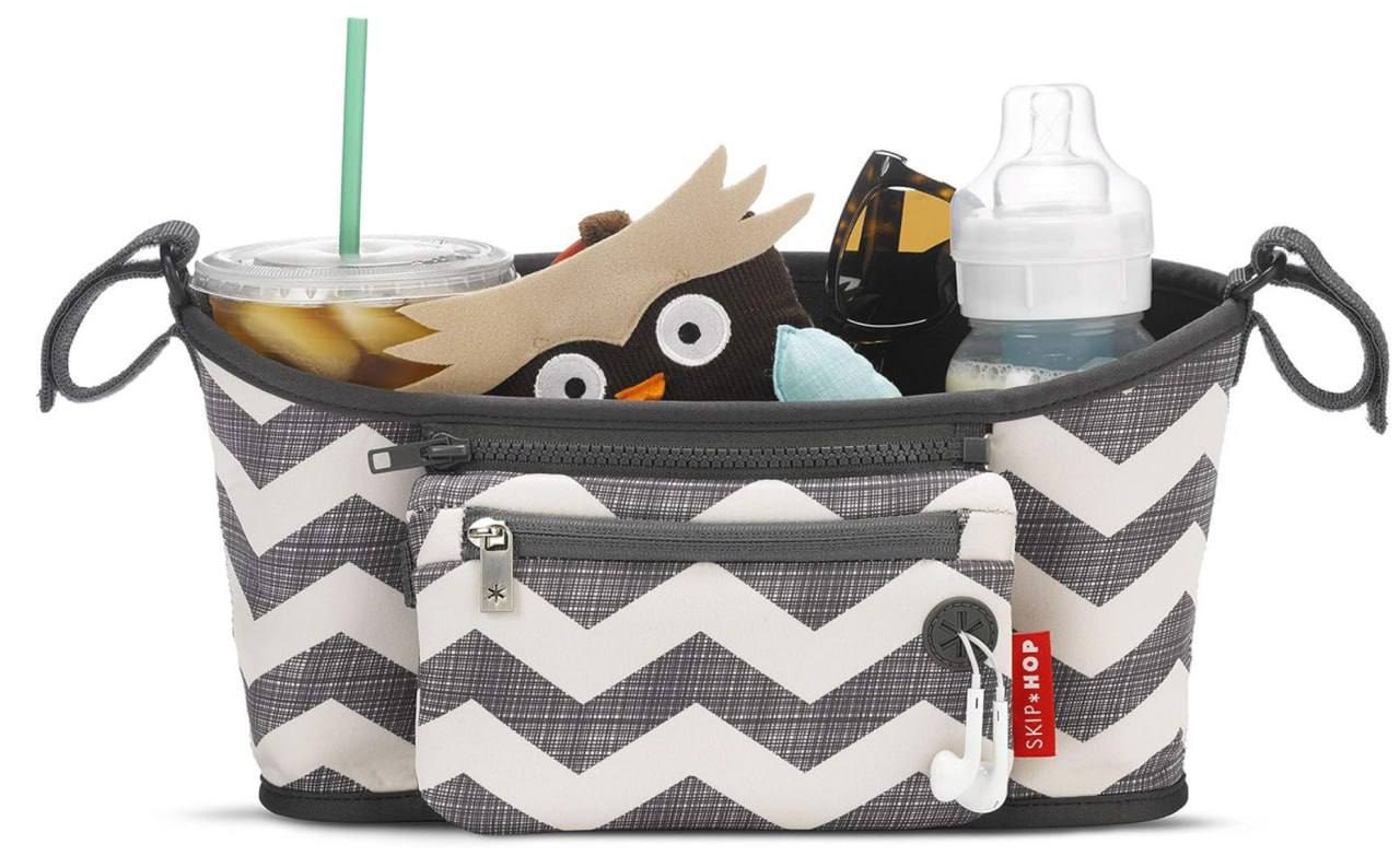 🫧   Organizador para Carrinho de Bebê Chevron, Skip Hop, Cinza