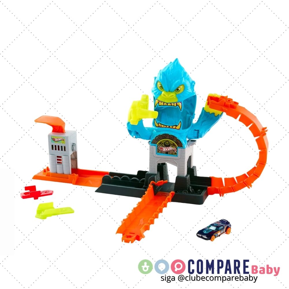 😍 Kit Pista Hot Wheels City Oficina Gorila Mattel 4 Anos Ou Mais